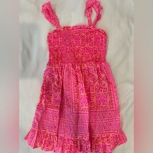 NWOT Vineyard vines Neon Tortola pink girls smocked dress size 4T